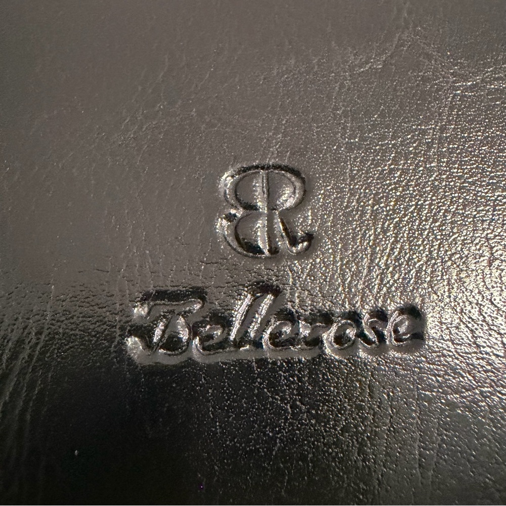 90s Bellerose black‎ leather handbag with a brown crocodile leather bottom - Picture 7 of 7